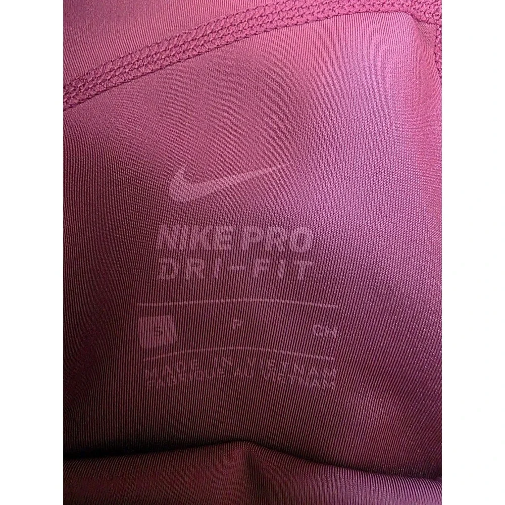 Nike Pro Dri-FIT Shorts Womens Small Purple Mauve Pockets Black Running